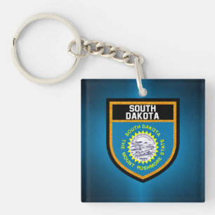 South Dakota Flag Key Ring
