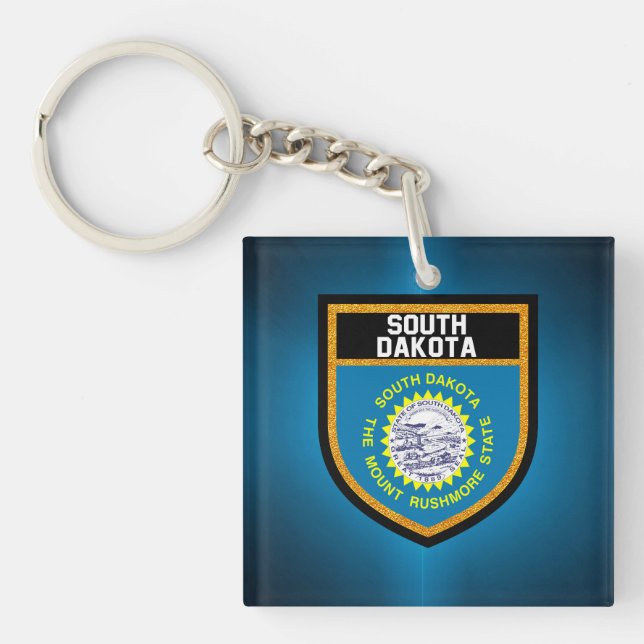 South Dakota Flag Key Ring (Front)