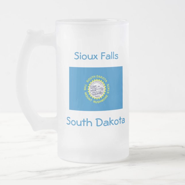 South Dakota Flag Map City Mug (Left)