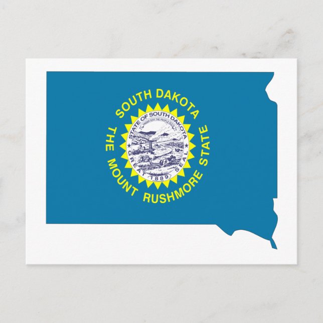 South Dakota Flag Map Postcard (Front)