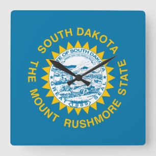 South Dakota Flag Square Wall Clock