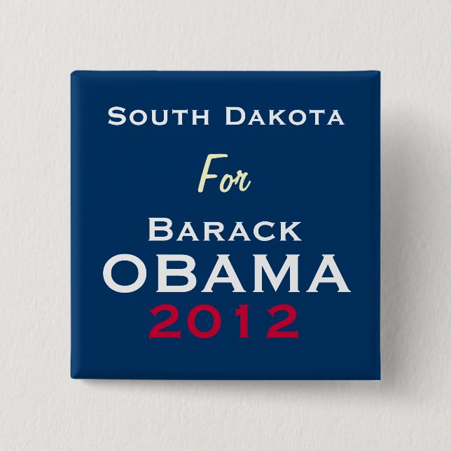 SOUTH DAKOTA For OBAMA 2012 Campaign Button (Front)