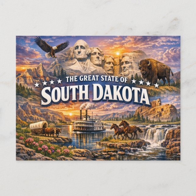  South Dakota Greetings Postcard  (Front)