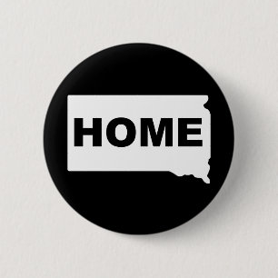 South Dakota Home Away From State Button Badge Pin