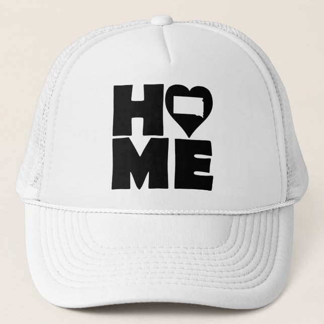 South Dakota Home Heart State Ball Cap Trucker Hat (Front)