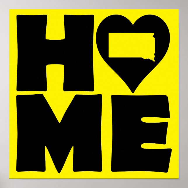 South Dakota Home Heart State Poster Sign (Front)