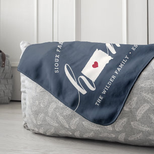 South Dakota Home State Personalised Sherpa Blanket