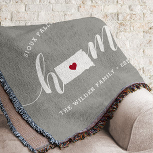 South Dakota Home State Personalized Throw Blanket