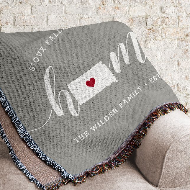 South Dakota Home State Personalized Throw Blanket (Creator Uploaded)