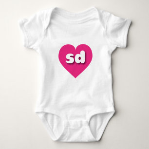 South Dakota hot pink heart - I love sd Baby Bodysuit