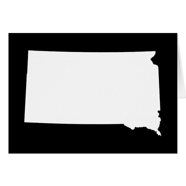 South Dakota in White and Black (Front Horizontal)