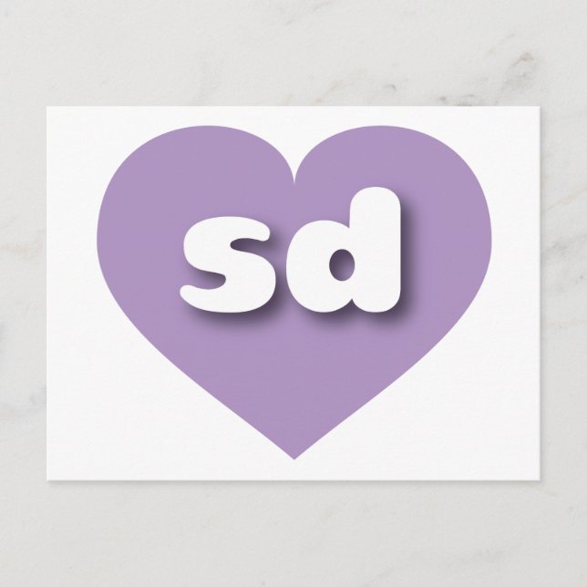 South Dakota lavender heart - I love sd Postcard (Front)