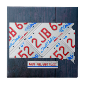 South Dakota License Plate Map Ceramic Tile