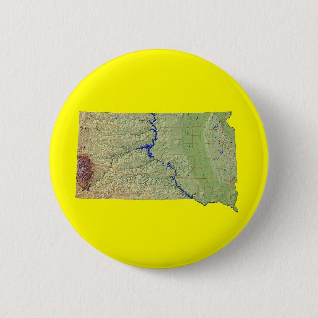 South Dakota Map Button (Front)