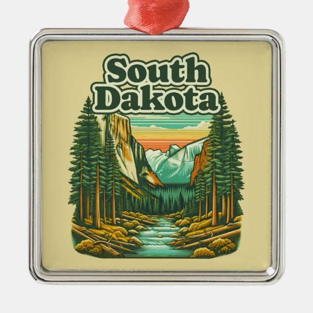 South Dakota Metal Tree Decoration (Front)
