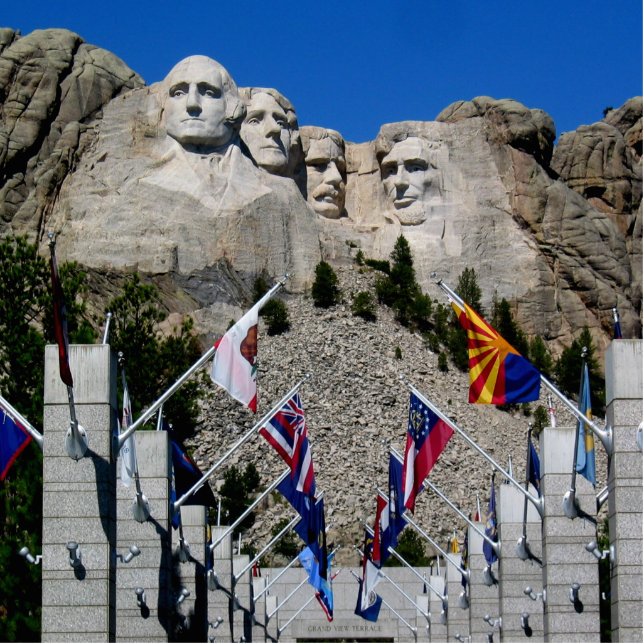 South Dakota Mount Rushmore Photo Sculpture Magnet (Front)