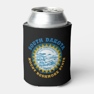 SOUTH DAKOTA MOUNT RUSHMORE STATE FLAG  CAN COOLER