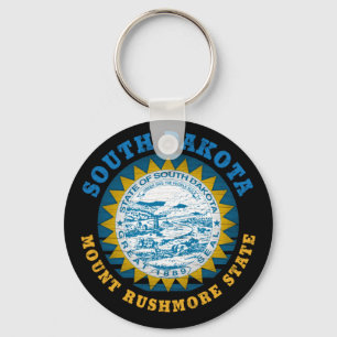 SOUTH DAKOTA MOUNT RUSHMORE STATE FLAG KEY RING