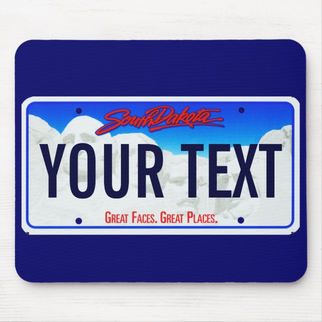 South Dakota mt Rushmore license plate mouse pad (Front)