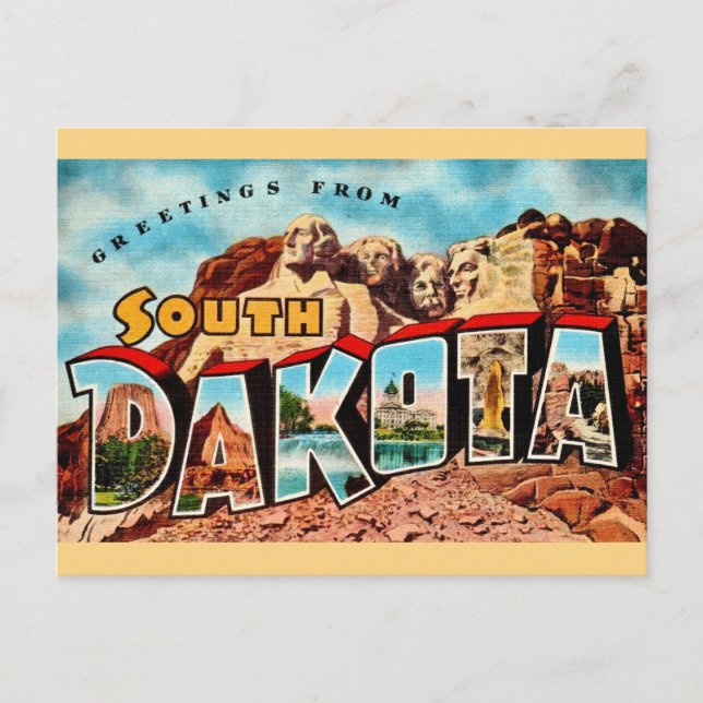 South Dakota Mt Rushmore Postcard  (Front)