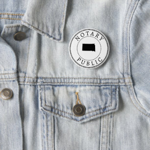 South Dakota Notary Public 6 Cm Round Badge