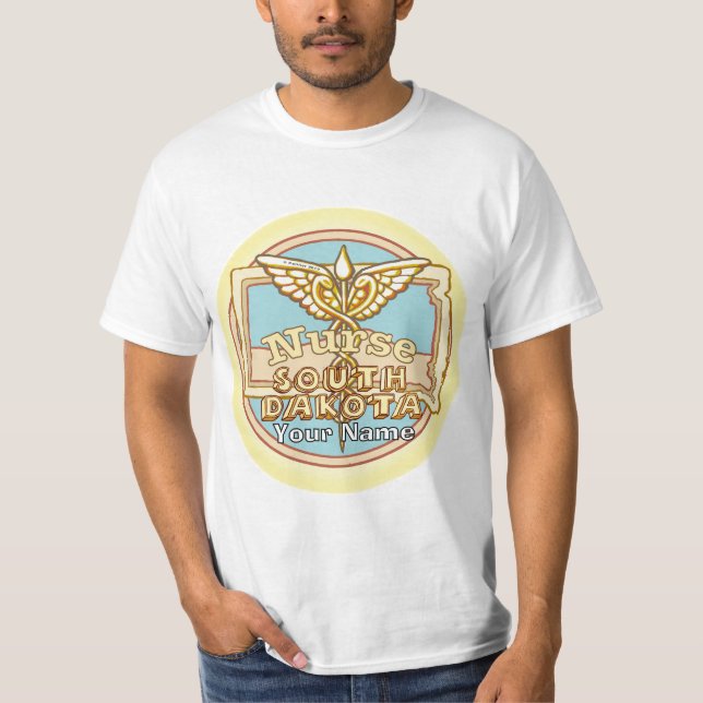 South Dakota Nurse Caduceus  T-Shirt (Front)