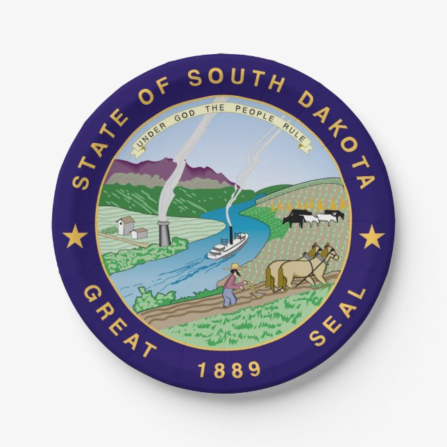 South Dakota Paper Plate (Front)