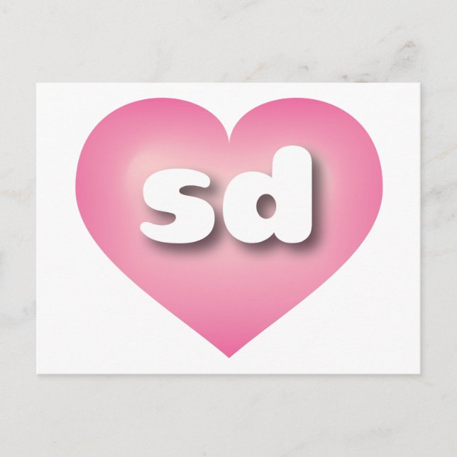 South Dakota pink fade heart - I love sd Postcard (Front)