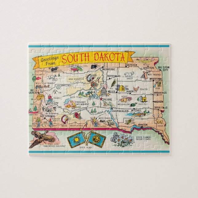 South Dakota Postcard 8x10Jigsaw Puzzle (Horizontal)