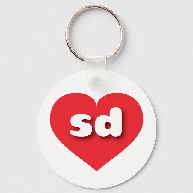 South Dakota red heart - I love sd Key Ring (Front)