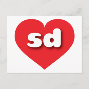 South Dakota red heart - I love sd Postcard