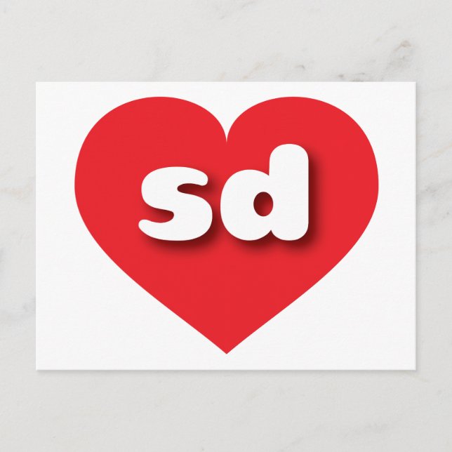 South Dakota red heart - I love sd Postcard (Front)