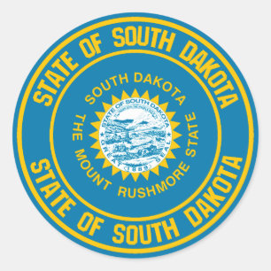 South Dakota Round Emblem Classic Round Sticker