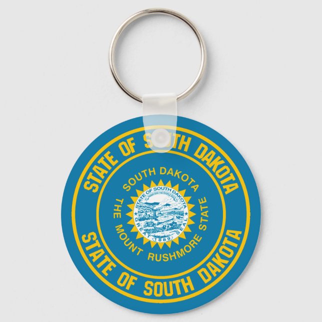 South Dakota Round Emblem Key Ring (Front)