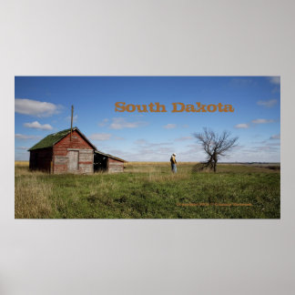 South Dakota Scenic Cowboy Poster
