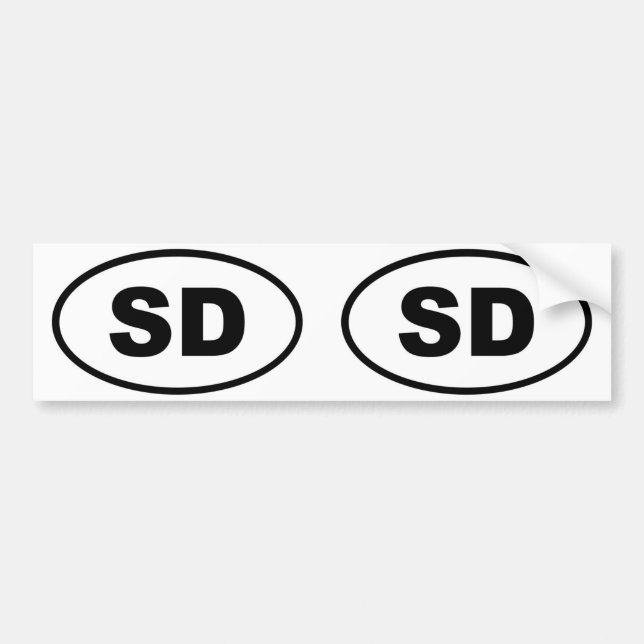 South Dakota SD oval Bumper Sticker (Front)