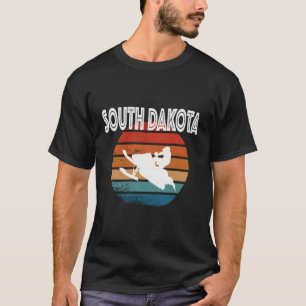 South Dakota Sd Vintage Retro Snowmobile Rider 70 T-Shirt
