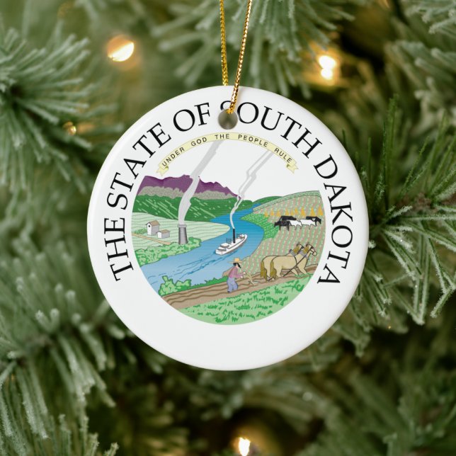 South Dakota sign Ceramic Tree Decoration (Tree)