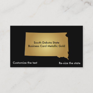 South Dakota State Business Card Metallic Gold