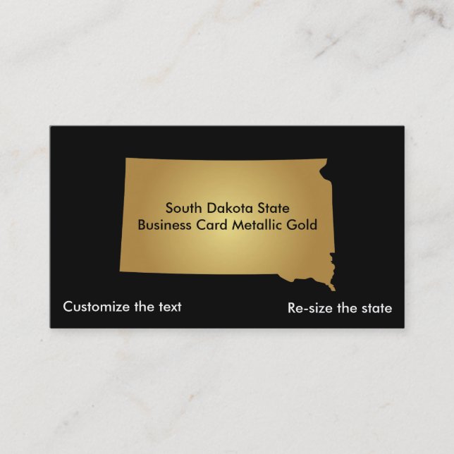 South Dakota State Business Card Metallic Gold (Front)