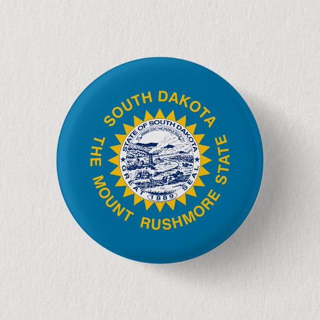 South Dakota State Flag 3 Cm Round Badge (Front)