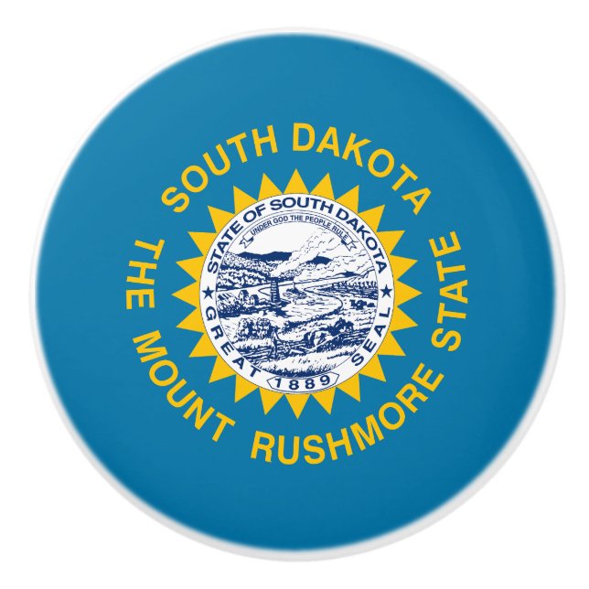 South Dakota State Flag Ceramic Knob (Front)