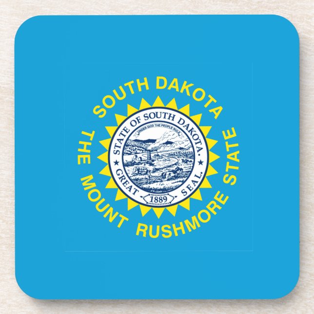 South Dakota State Flag Design Decor Coaster (Front)