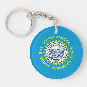 South Dakota State Flag Design Key Ring