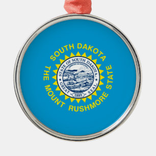 South Dakota State Flag Design Metal Tree Decoration