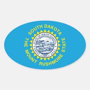South Dakota State Flag Design Oval Sticker
