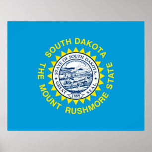 South Dakota State Flag Design Poster
