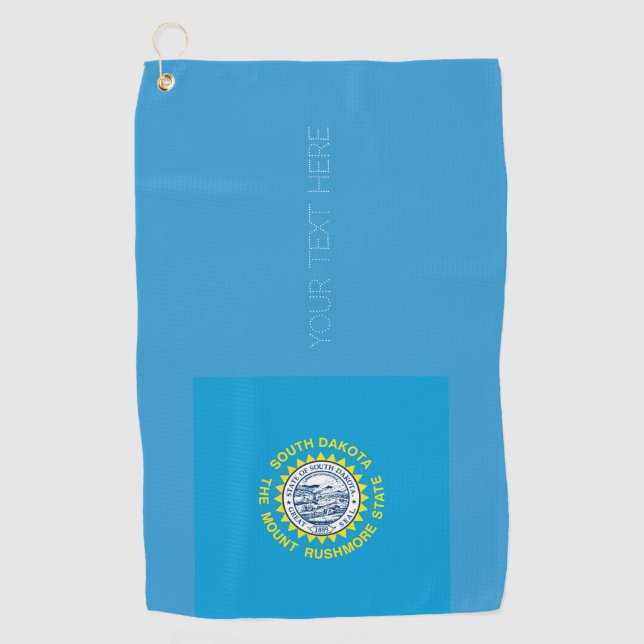 South Dakota State Flag Design Your Text on a  Golf Towel (Front)