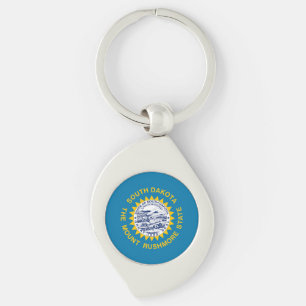 South Dakota State Flag Key Ring