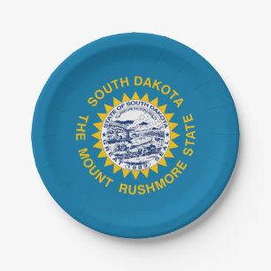 South Dakota State Flag Paper Plate